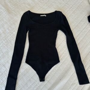 Abercrombie Black Long Sleeve Bodysuit
